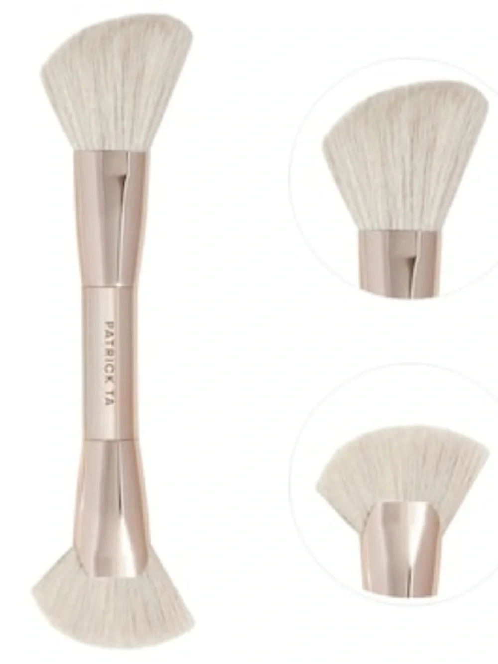 Patrick Ta Rose Gold Synthetic Dual Ended For Face Contour Makeup Brush